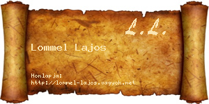 Lommel Lajos névjegykártya